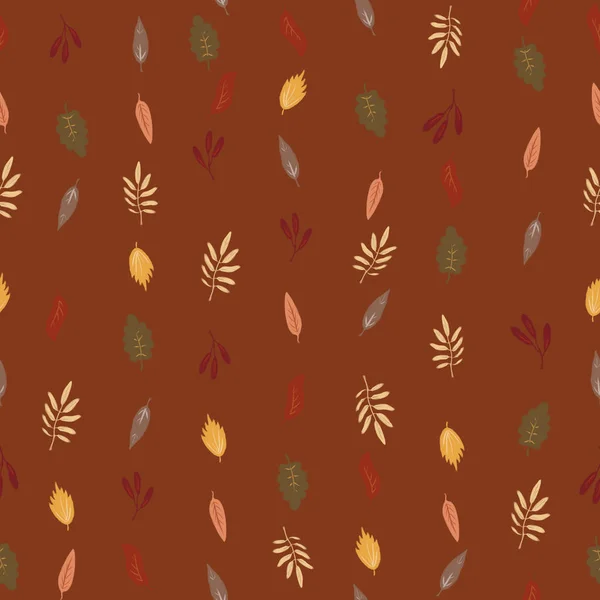 Vzor bezešvé z podzimní spadané listí na oranžové pozadí. Teplý — Stock fotografie