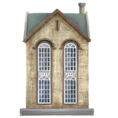 Ev. Eski bej bina. Konak beyaz bir arka plan üzerinde izole. Mimari.