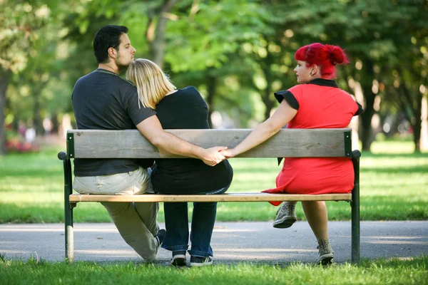 Middle Unfaithfulness Love Affair Triangle — Stock Photo, Image