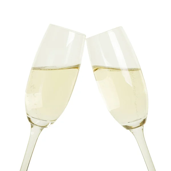 Toast Samen Met Mousserende Wijn Champagne Vieren — Stockfoto