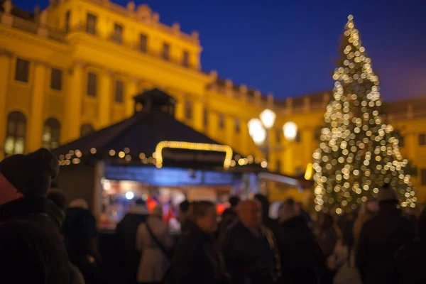 Різдвяний Ярмарок Появою Сезон Відні Палаці Шонбрунгському Палаці Розмитість Фону — стокове фото