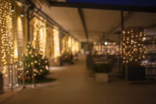 Viyana Arka Plan Bulanık Restoran Inn Noel Zamanında — Stok fotoğraf