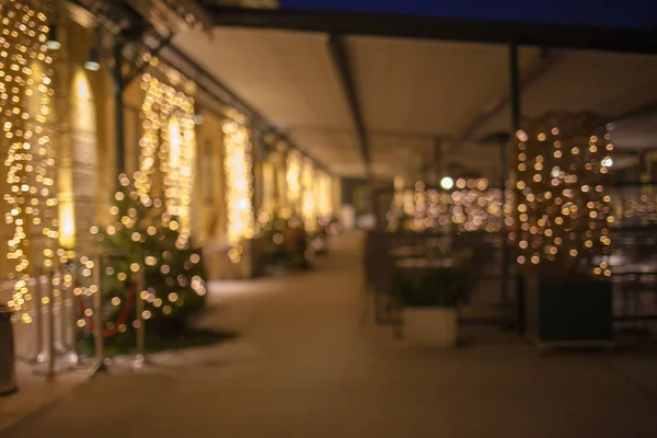Viyana arka plan bulanık Restoran Inn Noel zamanında.