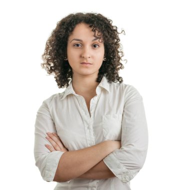 kıvırcık saçlı genç güzel kadın