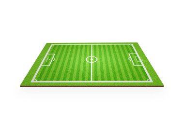 3d kesit görünümü çim ve çim ile mahkemede gol.