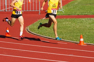 sahada çalışan insanlar