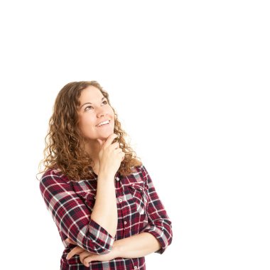 Genç düşünceli bir kadın portresi