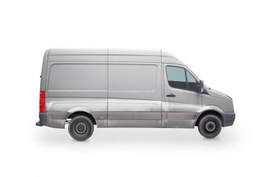 Beyaz arka plan üzerinde izole minibüs sürüş