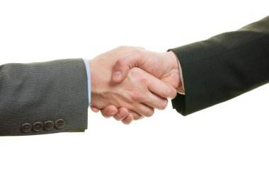 İki iş ortağı el sıkışıyor.