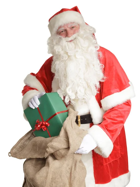 Santa Claus Pakowania Prezentu Worek — Zdjęcie stockowe