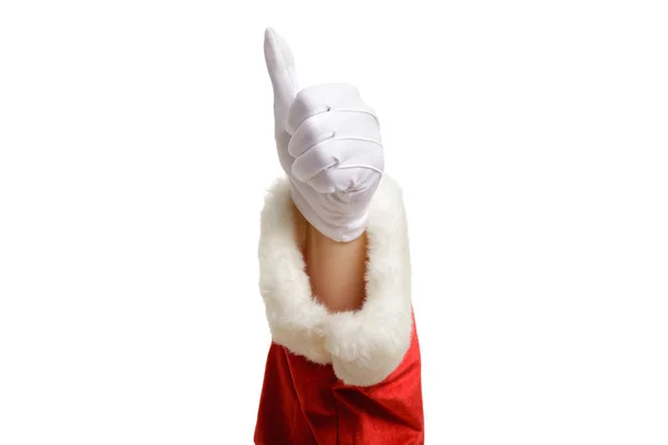 サンタの白い背景上に親指を表示 — ストック写真