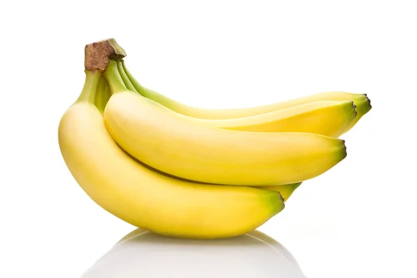 Bunch Ripe Yellow Bananas Isolated White Background — Stock Photo, Image