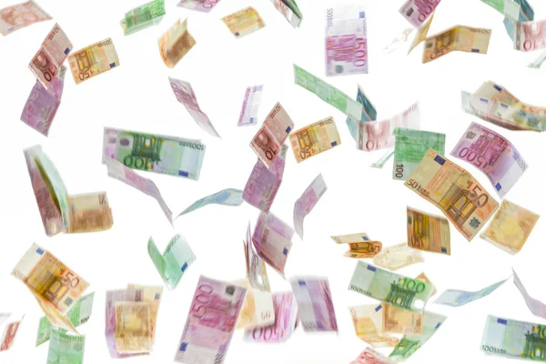 Beyaz arkaplanda avro banknotları