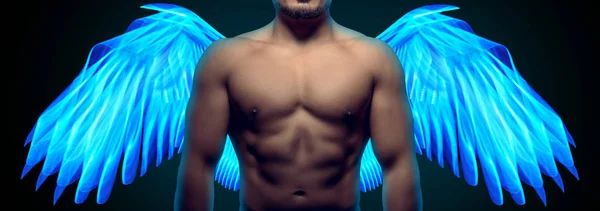 Abstract Image Young Man Wings — Stock Photo, Image
