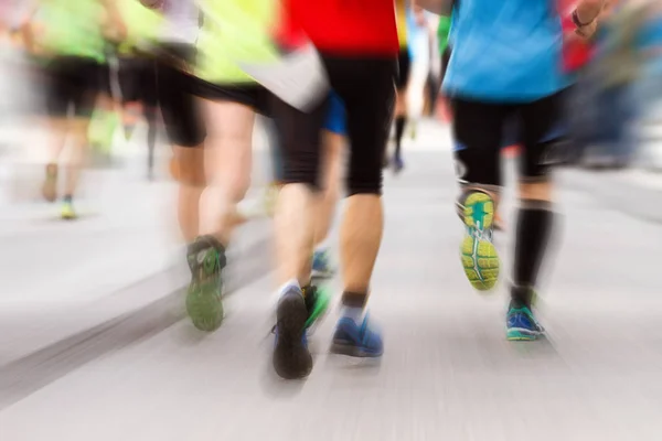 Carrera Maratón Con Efecto Ráfaga Zoom Dinámico Corredores Profesionales Aficionados — Foto de Stock