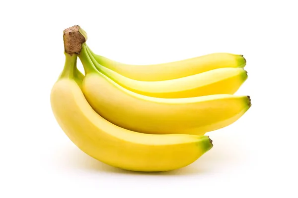Bunch Ripe Yellow Bananas Isolated White Background — Stock Photo, Image
