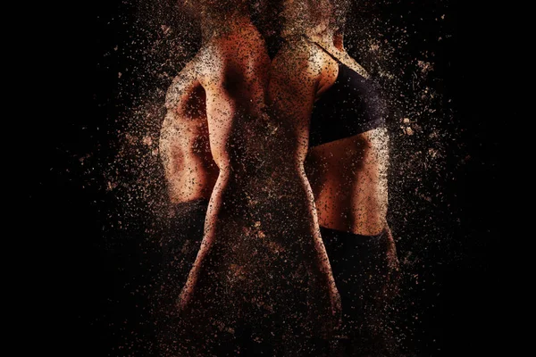 Erkek ve kadın mükemmel üst organları ile. Fitness ve egzersiz konsepti.