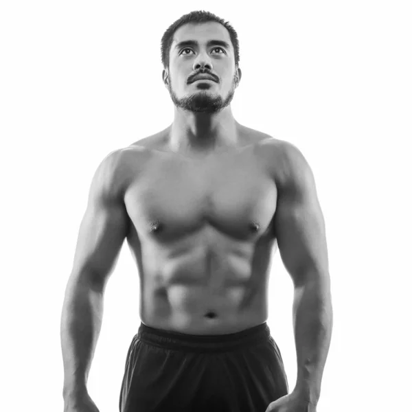 Hombre Fuerte Forma Blanco Negro — Foto de Stock