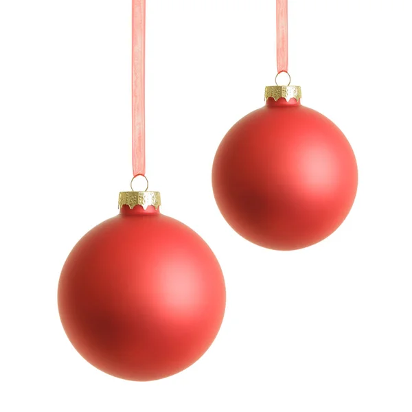 Kerstballen Witte Achtergrond — Stockfoto