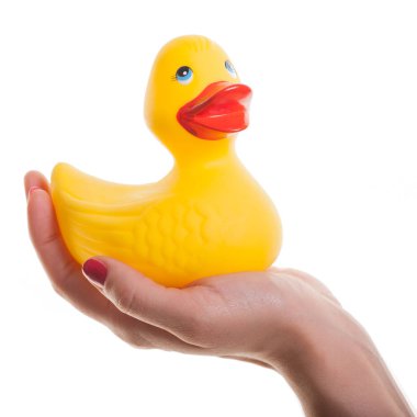 eller ve ördek beyaz arka plan üzerinde izole