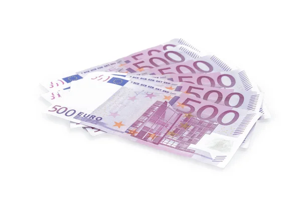 白い背景のユーロ銀行券 — ストック写真