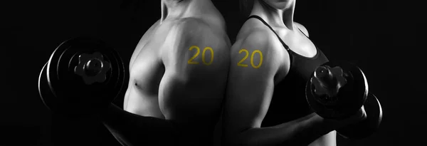 Perfectly shaped male and female body for 202 Stock Image