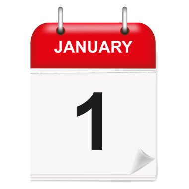 Günlük takvim Ocak gün 1. vektör çizim.