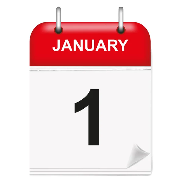 Calendario Diario Día Enero Vector Ilustración — Vector de stock