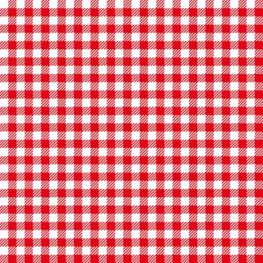 Klasik kırmızı kareli mutfak ya da piknik masa, Dikişsiz, desen için masa örtüsü. Vector Illustrator.