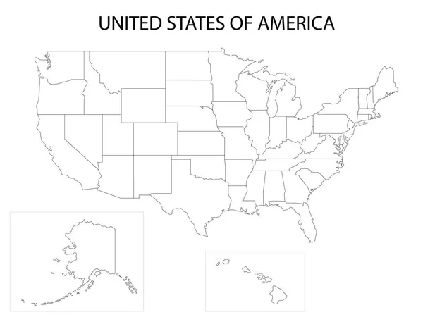 Mapa Dos Estados Unidos América Painting Vector Ilustrator —  Vetores de Stock