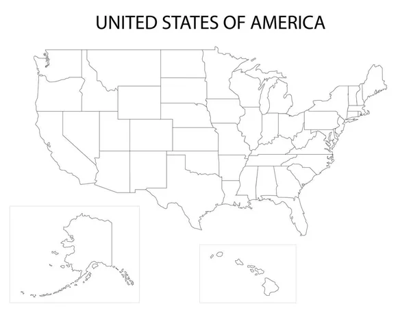 Mapa Dos Estados Unidos América Painting Vector Ilustrator — Vetor de Stock