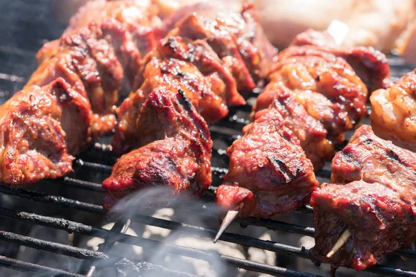 Delicious Beef Shish Kebabs Grill — Stock Photo, Image
