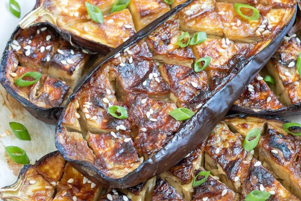 Melanzane alla griglia con Miso Glaze, nasu dengaku — Foto Stock