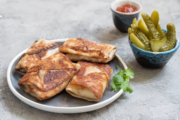 Crepes com presunto e queijo — Fotografia de Stock