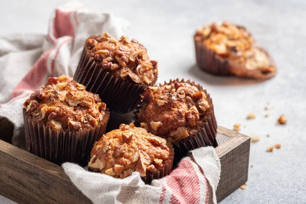 Muffins μπανανών ψωμί παξιμάδι — Φωτογραφία Αρχείου