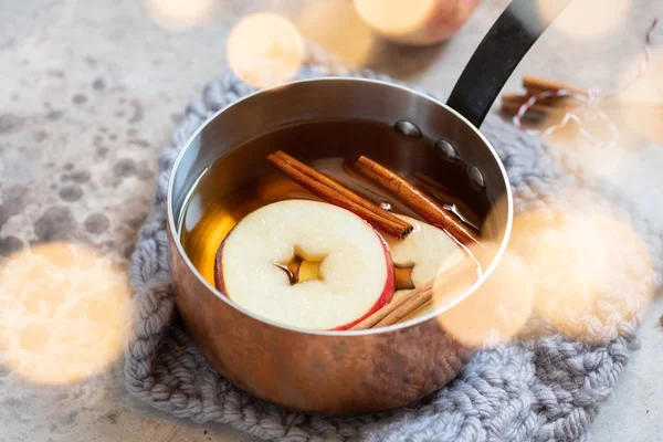 Hot apple cider with fall cinnamon and star anise — Stock Photo, Image