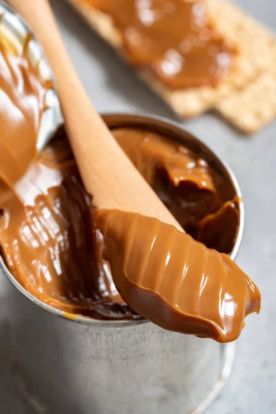 Dulce de leche in a can — 스톡 사진