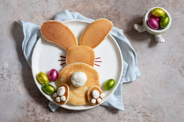 Easter funny bunny pancakes
