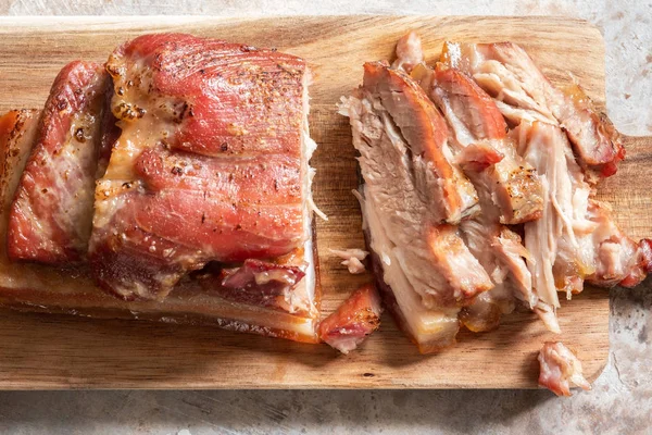 Roasted carameled pork belly — Stock Photo, Image