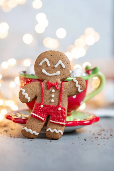 Heureux biscuit au pain d'épice homme — Photo