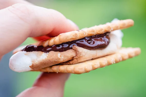 Toasted Smores on the grill — Stock Photo, Image