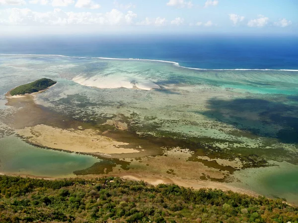 Koralowa Rafa Koralowa Widok Góry Wyspa Mauritius — Zdjęcie stockowe