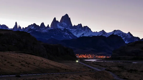 Herfst Wilde Bergen Van Patagonië Argentinië Beroemde Berg Fitz Roy — Stockfoto