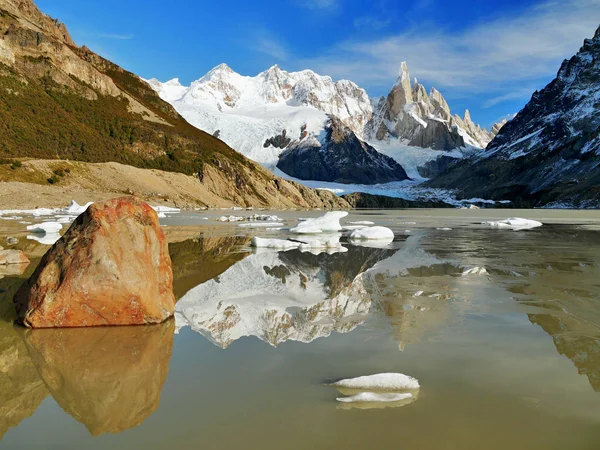 Patagonië Argentinië Verbazingwekkende Cerro Torre Mountain Stockfoto