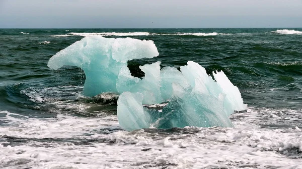 Icebergs Cristal Gelo Islândia — Fotografia de Stock