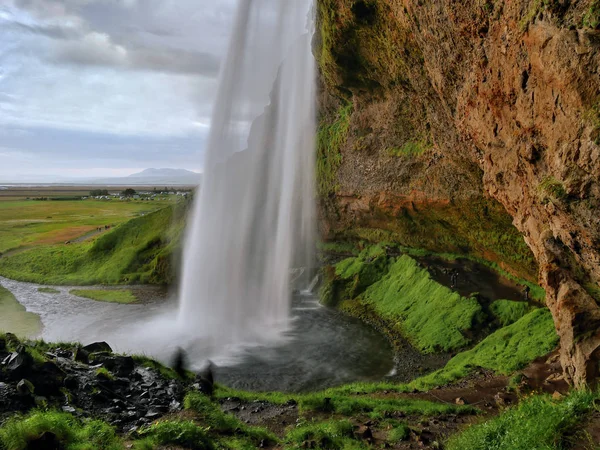 Wasserfall Den Bergen Island — Stockfoto