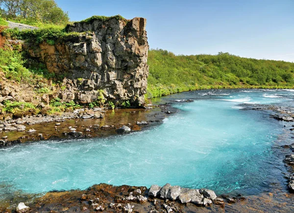 Río Azul Islandia Paisaje Increíble — Foto de Stock