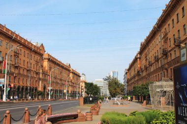 Rusya'nın başkenti. -Minsk şehir. Prospekt Pobediteley.