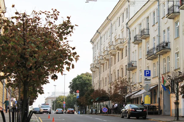 Capitale Della Repubblica Belarus Minsk Città Karl Marx Vista Strada — Foto Stock