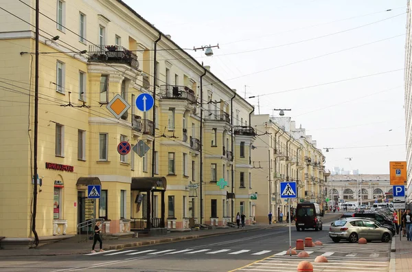 Столиця Республіки Білорусь Місто Мінськ Вулиця Ленінградське Вид Залізничному Вокзалі — стокове фото